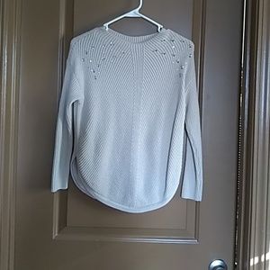 Mayoral Crew Neck Taupe Sweater with Rhinestones
